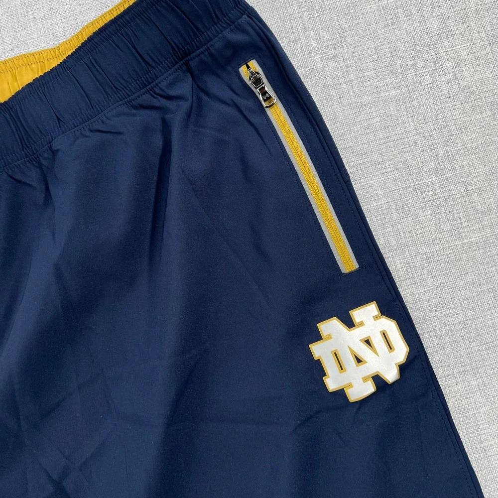 NEW Under Armour Notre Dame Team Issue Track Pants Mens 3XL Navy Blue Gold Logo